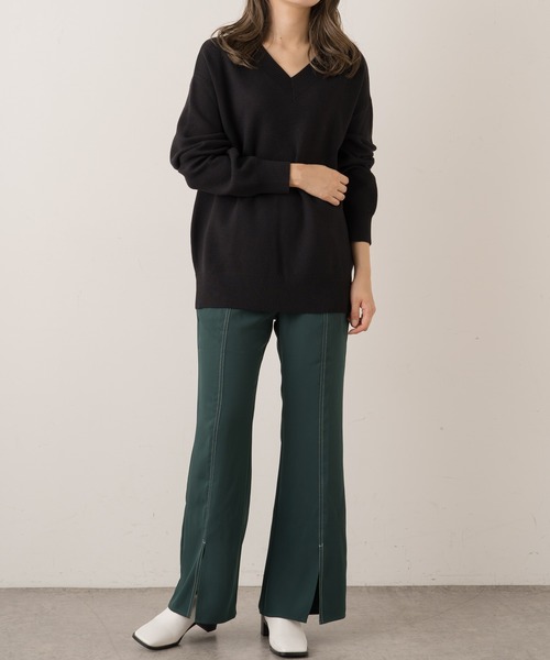 Lui's（ルイス）の「配色ステッチドロストフレアパンツ（その他パンツ・レディース・グリーン/レッド系その他/ブラック・FREE）」の10枚目の写真