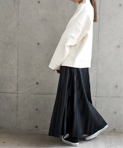 Per sist ence（パーシエンス）の「Per sist ence/パーシエンス　フェイクレザー プリーツスカート（スカート・レディース・ベージュ/ブラック/アイボリー・FREE）」の10枚目の写真