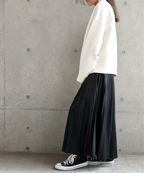 Per sist ence（パーシエンス）の「Per sist ence/パーシエンス　フェイクレザー プリーツスカート（スカート・レディース・ベージュ/ブラック/アイボリー・FREE）」の12枚目の写真