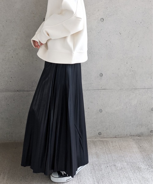 Per sist ence（パーシエンス）の「Per sist ence/パーシエンス　フェイクレザー プリーツスカート（スカート・レディース・ベージュ/ブラック/アイボリー・FREE）」の14枚目の写真
