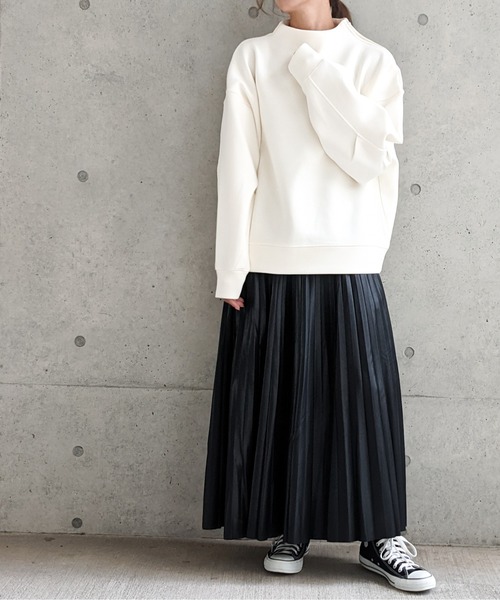 Per sist ence（パーシエンス）の「Per sist ence/パーシエンス　フェイクレザー プリーツスカート（スカート・レディース・ベージュ/ブラック/アイボリー・FREE）」の6枚目の写真