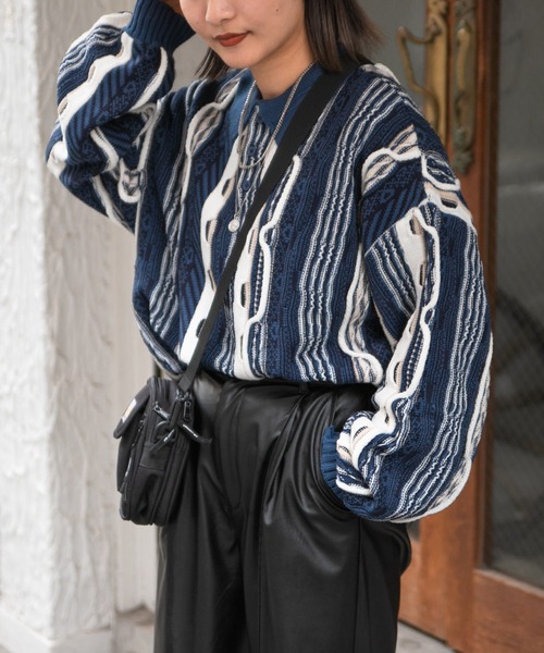 kutir（クティール）の「デザインポロニット（ニット/セーター・レディース・ブラック/ベージュ/カーキ/ネイビー・FREE）」の21枚目の写真