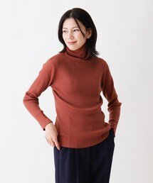 SHOO・LA・RUE | 【M-3L】ちくちくしにくい袖ボタンつきリブニット(ニット/セーター)