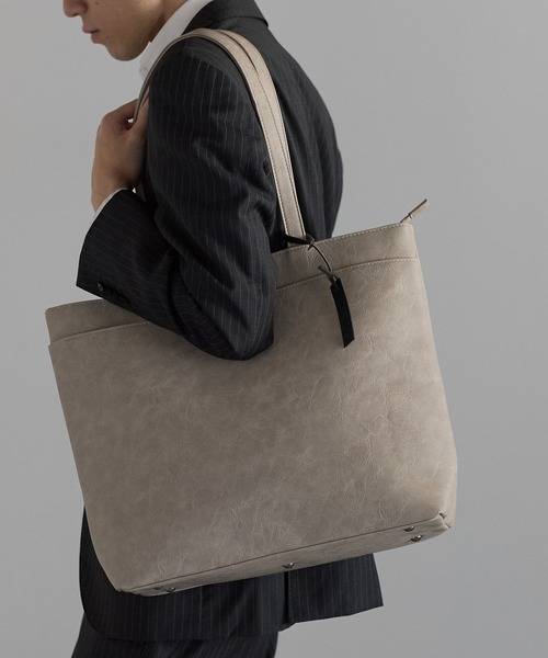 セール】【グッシオ ウォーモ】レザータッチ 横型トートバッグ