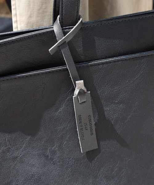 【グッシオ ウォーモ】レザータッチ 横型トートバッグ ビジネストート A4対応 オンオフ兼用（トートバッグ）｜GUSCIO UOMO（グッシオ ウォーモ）