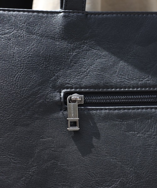 【グッシオ ウォーモ】レザータッチ 横型トートバッグ ビジネストート A4対応 オンオフ兼用（トートバッグ）｜GUSCIO UOMO（グッシオ ウォーモ）