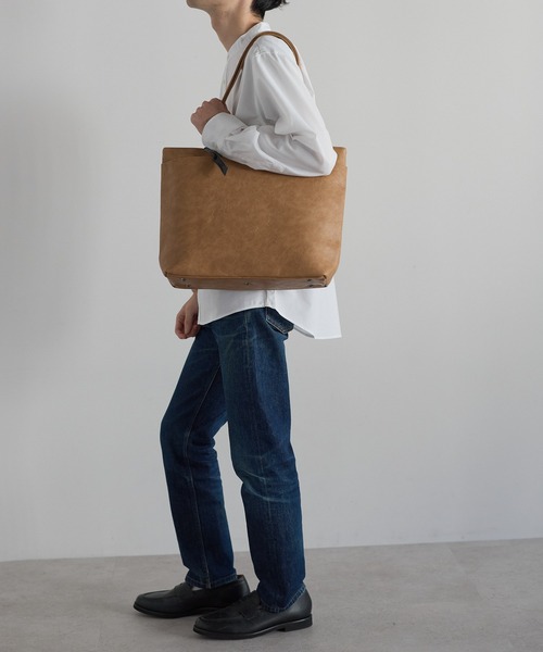 セール】【グッシオ ウォーモ】レザータッチ 横型トートバッグ