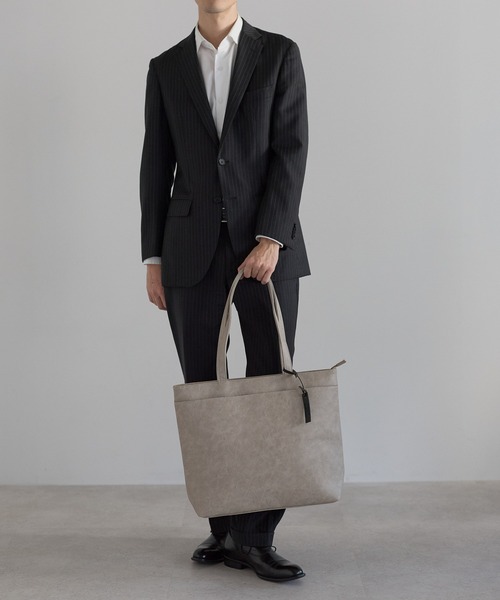 グッシオ ウォーモ】レザータッチ 横型トートバッグ ビジネストート A4