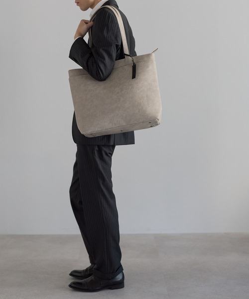 セール】【グッシオ ウォーモ】レザータッチ 横型トートバッグ