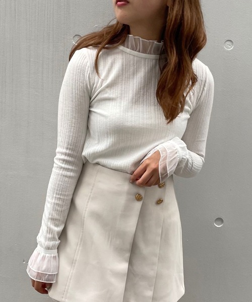 titty＆Co. PETIT（ティティアンドコープティ）の「【titty&Co.PETIT】ラメチュールトップス（Tシャツ/カットソー・レディース・ホワイト/ブラック・FREE）」の2枚目の写真