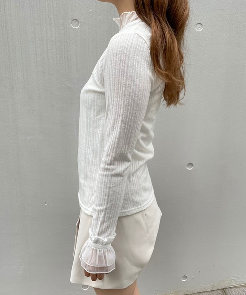 titty＆Co. PETIT（ティティアンドコープティ）の「【titty&Co.PETIT】ラメチュールトップス（Tシャツ/カットソー・レディース・ホワイト/ブラック・FREE）」の7枚目の写真