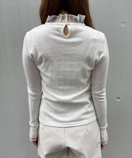 titty＆Co. PETIT（ティティアンドコープティ）の「【titty&Co.PETIT】ラメチュールトップス（Tシャツ/カットソー・レディース・ホワイト/ブラック・FREE）」の3枚目の写真