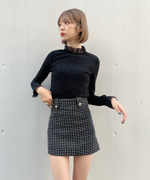 titty＆Co. PETIT（ティティアンドコープティ）の「【titty&Co.PETIT】ラメチュールトップス（Tシャツ/カットソー・レディース・ホワイト/ブラック・FREE）」の8枚目の写真