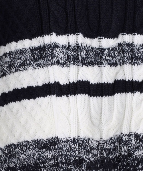 HIDEAWAYS NICOLE（ハイダウェイニコル）の「肩ファスナ－タ－トルネックニット（ニット/セーター・メンズ・ブラック×グレー/ホワイト×ライトグレー/レッド系その他/ホワイト系その他・MEDIUM/LARGE/X-LARGE）」の15枚目の写真