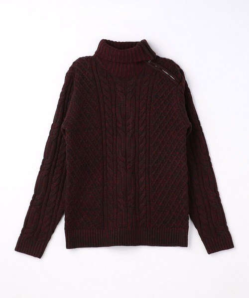 HIDEAWAYS NICOLE（ハイダウェイニコル）の「肩ファスナ－タ－トルネックニット（ニット/セーター・メンズ・ブラック×グレー/ホワイト×ライトグレー/レッド系その他/ホワイト系その他・MEDIUM/LARGE/X-LARGE）」の16枚目の写真