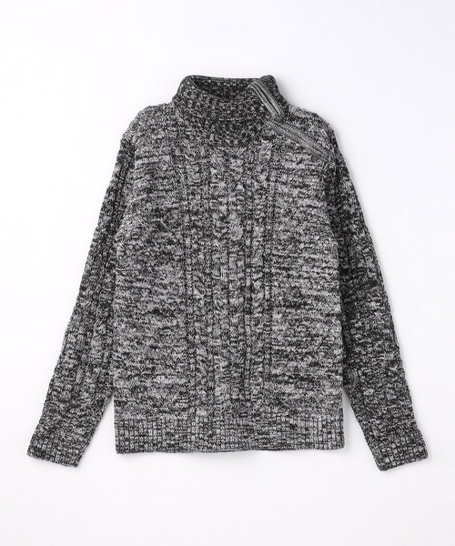 HIDEAWAYS NICOLE（ハイダウェイニコル）の「肩ファスナ－タ－トルネックニット（ニット/セーター・メンズ・ブラック×グレー/ホワイト×ライトグレー/レッド系その他/ホワイト系その他・MEDIUM/LARGE/X-LARGE）」の18枚目の写真