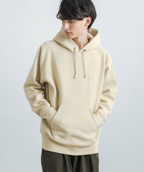 Champion(チャンピオン)の「Champion チャンピオン リバースウィーブ 裏起毛プルオーバーフーディースウェットシャツパーカー C3-Q117(パーカー・メンズ・グレー/ブラック/ベージュ/グリーン/ネイビー・L/XL/M)」の4枚目の写真