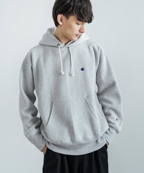 Champion(チャンピオン)の「Champion チャンピオン リバースウィーブ 裏起毛プルオーバーフーディースウェットシャツパーカー C3-Q117(パーカー・メンズ・グレー/ブラック/ベージュ/グリーン/ネイビー・L/XL/M)」の3枚目の写真