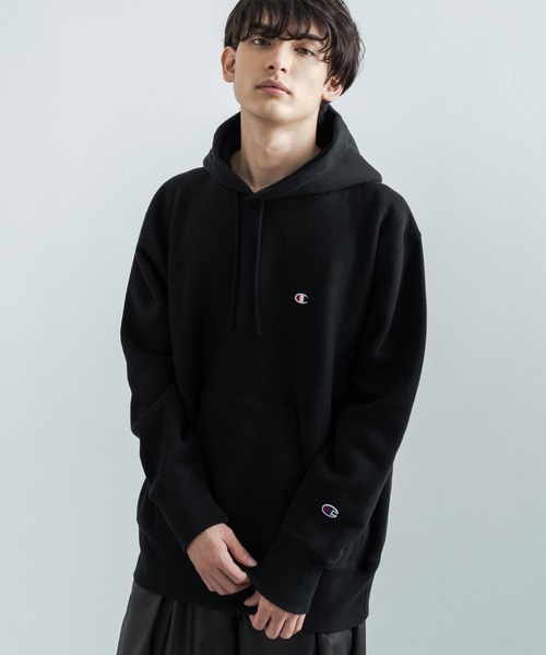 Champion(チャンピオン)の「Champion チャンピオン リバースウィーブ 裏起毛プルオーバーフーディースウェットシャツパーカー C3-Q117(パーカー・メンズ・グレー/ブラック/ベージュ/グリーン/ネイビー・L/XL/M)」の2枚目の写真