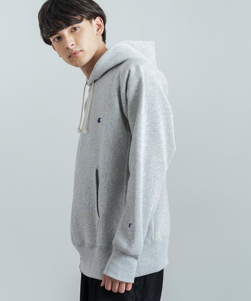 Champion(チャンピオン)の「Champion チャンピオン リバースウィーブ 裏起毛プルオーバーフーディースウェットシャツパーカー C3-Q117(パーカー・メンズ・グレー/ブラック/ベージュ/グリーン/ネイビー・L/XL/M)」の10枚目の写真