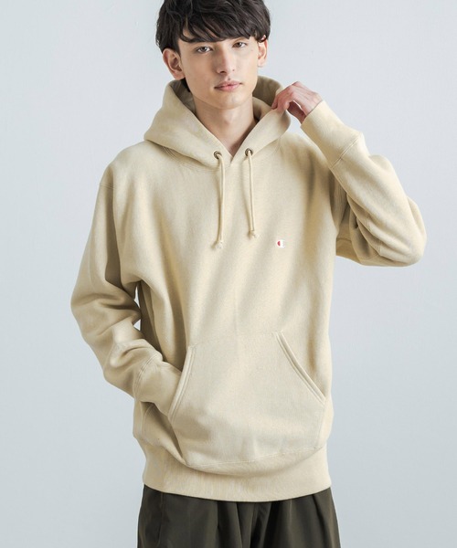 Champion(チャンピオン)の「Champion チャンピオン リバースウィーブ 裏起毛プルオーバーフーディースウェットシャツパーカー C3-Q117(パーカー・メンズ・グレー/ブラック/ベージュ/グリーン/ネイビー・L/XL/M)」の14枚目の写真