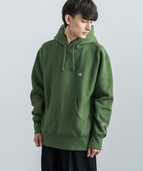 Champion(チャンピオン)の「Champion チャンピオン リバースウィーブ 裏起毛プルオーバーフーディースウェットシャツパーカー C3-Q117(パーカー・メンズ・グレー/ブラック/ベージュ/グリーン/ネイビー・L/XL/M)」の17枚目の写真