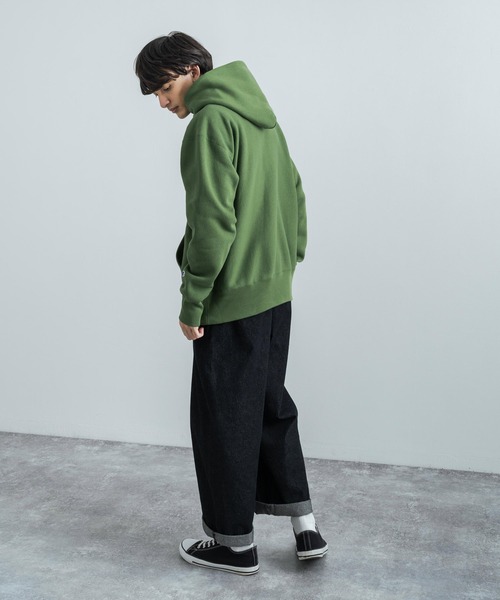 Champion(チャンピオン)の「Champion チャンピオン リバースウィーブ 裏起毛プルオーバーフーディースウェットシャツパーカー C3-Q117(パーカー・メンズ・グレー/ブラック/ベージュ/グリーン/ネイビー・L/XL/M)」の19枚目の写真