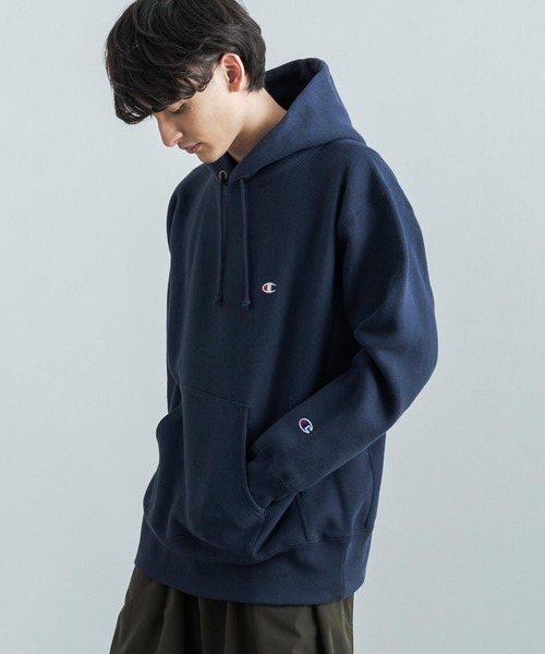 Champion(チャンピオン)の「Champion チャンピオン リバースウィーブ 裏起毛プルオーバーフーディースウェットシャツパーカー C3-Q117(パーカー・メンズ・グレー/ブラック/ベージュ/グリーン/ネイビー・L/XL/M)」の20枚目の写真