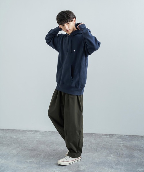 Champion(チャンピオン)の「Champion チャンピオン リバースウィーブ 裏起毛プルオーバーフーディースウェットシャツパーカー C3-Q117(パーカー・メンズ・グレー/ブラック/ベージュ/グリーン/ネイビー・L/XL/M)」の22枚目の写真