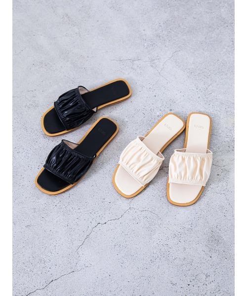 Ayla（アイラ）の「flat frill sandals（サンダル・レディース・ブラック/アイボリー・24/25/24.5/23.5/23）」の12枚目の写真