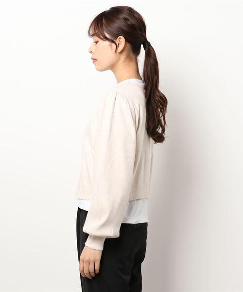 Allamanda（アラマンダ）の「ビジューボタンカーディガン（カーディガン/ボレロ・レディース・パープル/アイボリー/ブラック・M）」の5枚目の写真