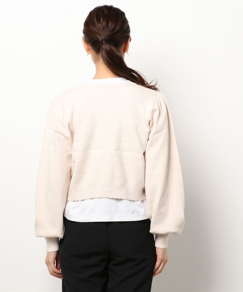 Allamanda（アラマンダ）の「ビジューボタンカーディガン（カーディガン/ボレロ・レディース・パープル/アイボリー/ブラック・M）」の4枚目の写真