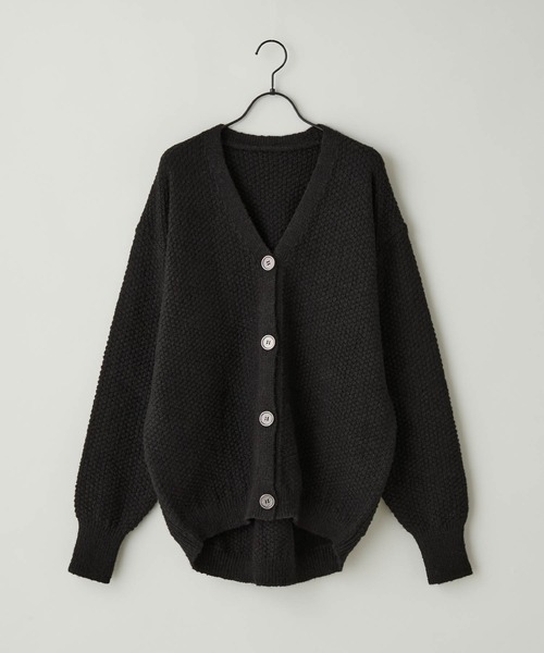 鹿の子編みVネックニットカーディガン【インフルエンサー枝元雷亜
