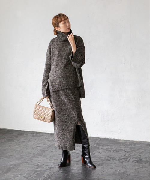 Noble（ノーブル）の「イタリア糸MIXカラー タートルプルオーバー◆（ニット/セーター・レディース・ブラウン/グリーン・フリー）」の7枚目の写真