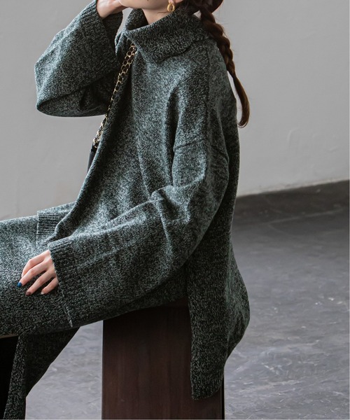 Noble（ノーブル）の「イタリア糸MIXカラー タートルプルオーバー◆（ニット/セーター・レディース・ブラウン/グリーン・フリー）」の9枚目の写真