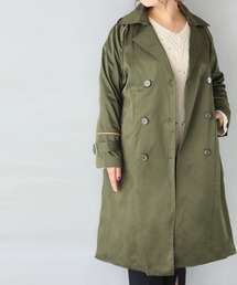 Ms.chubby by CAWAII（ミスチャビーバイカワイイ）の「【プラスサイズ】着ぶくれしないオーバーサイズトレンチコート アウター（トレンチコート）」