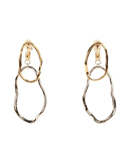 dazzlin（ダズリン）の「ダブルカラーイヤリング（イヤリング・レディース・ゴールド/シルバー・FREE）」の2枚目の写真