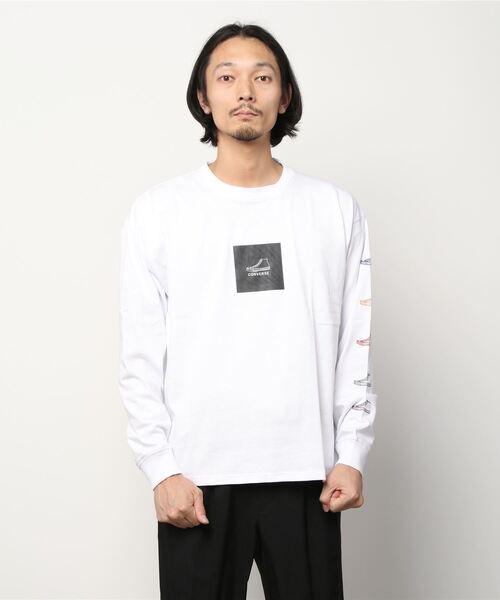 CONVERSE(コンバース)の「ボックスシューズプリント ロングスリーブTシャツ(Tシャツ/カットソー・メンズ・ブルー/ブラック/ホワイト・M/L/XL)」の18枚目の写真