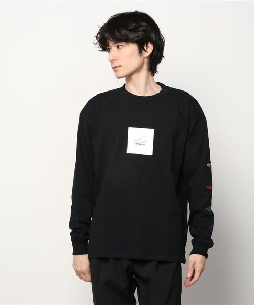 CONVERSE(コンバース)の「ボックスシューズプリント ロングスリーブTシャツ(Tシャツ/カットソー・メンズ・ブルー/ブラック/ホワイト・M/L/XL)」の19枚目の写真