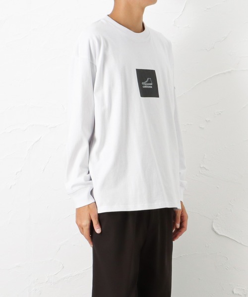 CONVERSE(コンバース)の「ボックスシューズプリント ロングスリーブTシャツ(Tシャツ/カットソー・メンズ・ブルー/ブラック/ホワイト・M/L/XL)」の7枚目の写真