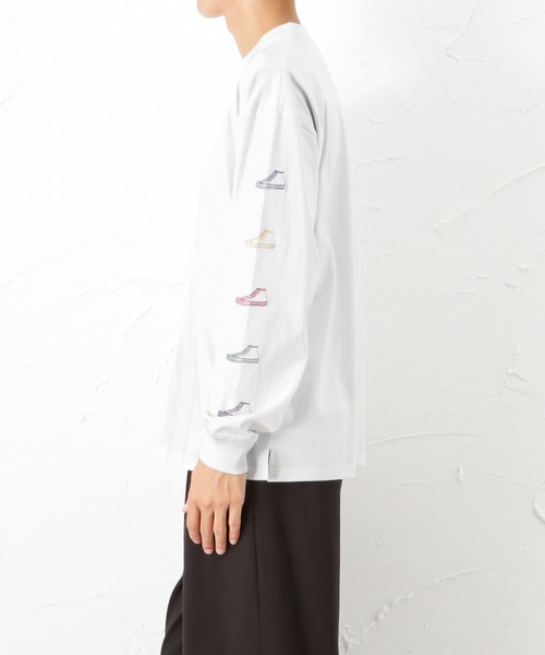 CONVERSE(コンバース)の「ボックスシューズプリント ロングスリーブTシャツ(Tシャツ/カットソー・メンズ・ブルー/ブラック/ホワイト・M/L/XL)」の8枚目の写真