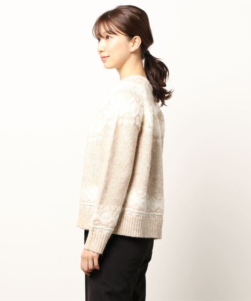 Maison de Beige（メゾンドベージュ）の「《Maison de Beige》フェアアイル柄ニット（ニット/セーター・レディース・ベージュ/グレー・9号）」の3枚目の写真