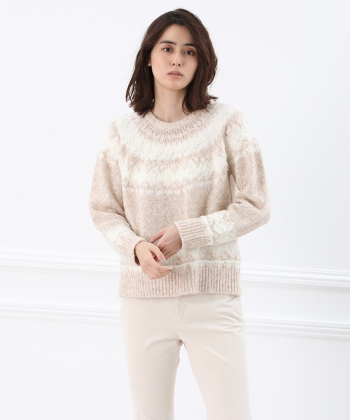 Maison de Beige（メゾンドベージュ）の「《Maison de Beige》フェアアイル柄ニット（ニット/セーター・レディース・ベージュ/グレー・9号）」の5枚目の写真