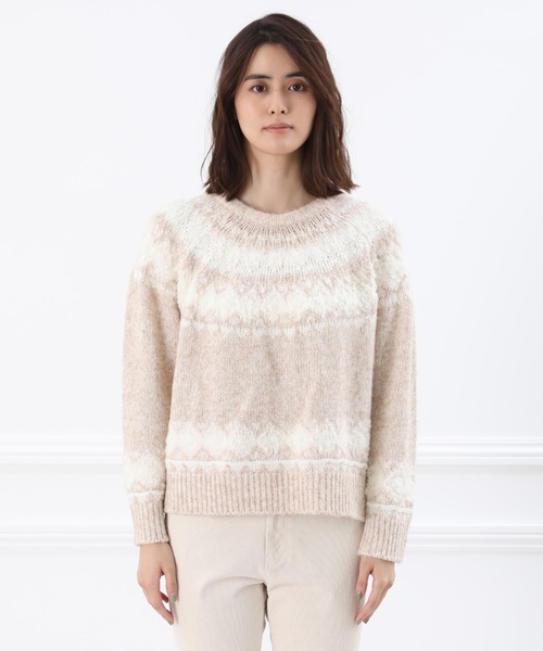 Maison de Beige（メゾンドベージュ）の「《Maison de Beige》フェアアイル柄ニット（ニット/セーター・レディース・ベージュ/グレー・9号）」の6枚目の写真