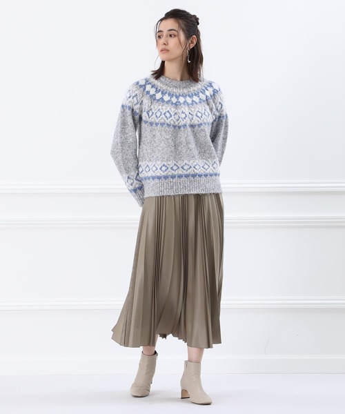 Maison de Beige（メゾンドベージュ）の「《Maison de Beige》フェアアイル柄ニット（ニット/セーター・レディース・ベージュ/グレー・9号）」の12枚目の写真