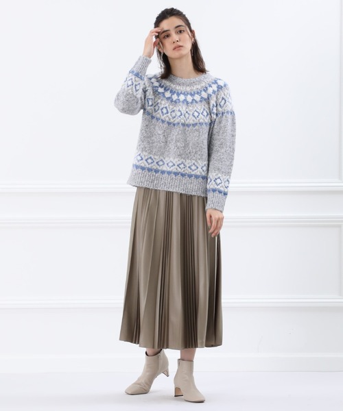 Maison de Beige（メゾンドベージュ）の「《Maison de Beige》フェアアイル柄ニット（ニット/セーター・レディース・ベージュ/グレー・9号）」の13枚目の写真