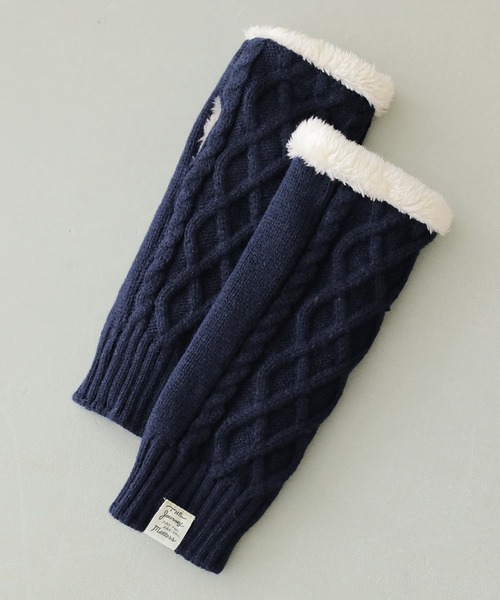 osharewalker（オシャレウォーカー）の「『ロングニットハンドウォーマー』（手袋・レディース・ネイビー/ライトグレー/チャコール/オリーブ・FREE）」の4枚目の写真