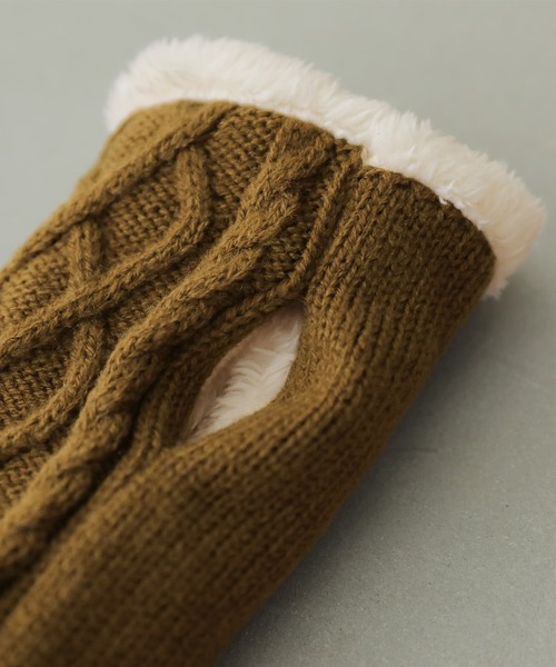 osharewalker（オシャレウォーカー）の「『ロングニットハンドウォーマー』（手袋・レディース・ネイビー/ライトグレー/チャコール/オリーブ・FREE）」の16枚目の写真