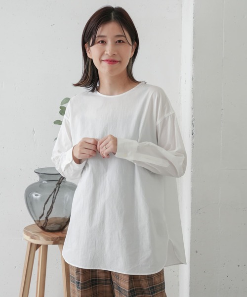 URBAN RESEARCH DOORS(アーバンリサーチドアーズ)の「クルーネックプルオーバーブラウス(シャツ/ブラウス・レディース・オフホワイト・ONE)」の2枚目の写真