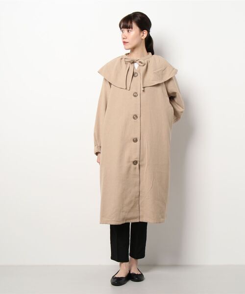 ぺれこ⭐︎プロフ確認下さい　ベージュコート FREAK'S STORE（フリークスストア） ステンカラーコート フリ